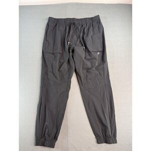 Fabletics Jogger Pants Mens XL Black Woven Elastic Waist Stretch Pockets Gym